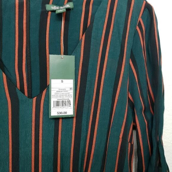 NWT WildāFableĀ Stripedā3/4āSleeveāPantāJumpsuitāSizeāS - Picture 5 of 7